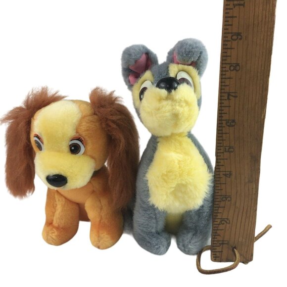 Vintage Disney Pair Lady and the Tramp Plush Dog Set Stuffed Animals Toy 7" - Picture 3 of 10